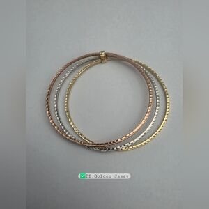 18K 3 Days Tri-Color Gold Bangle 16cm-18cm